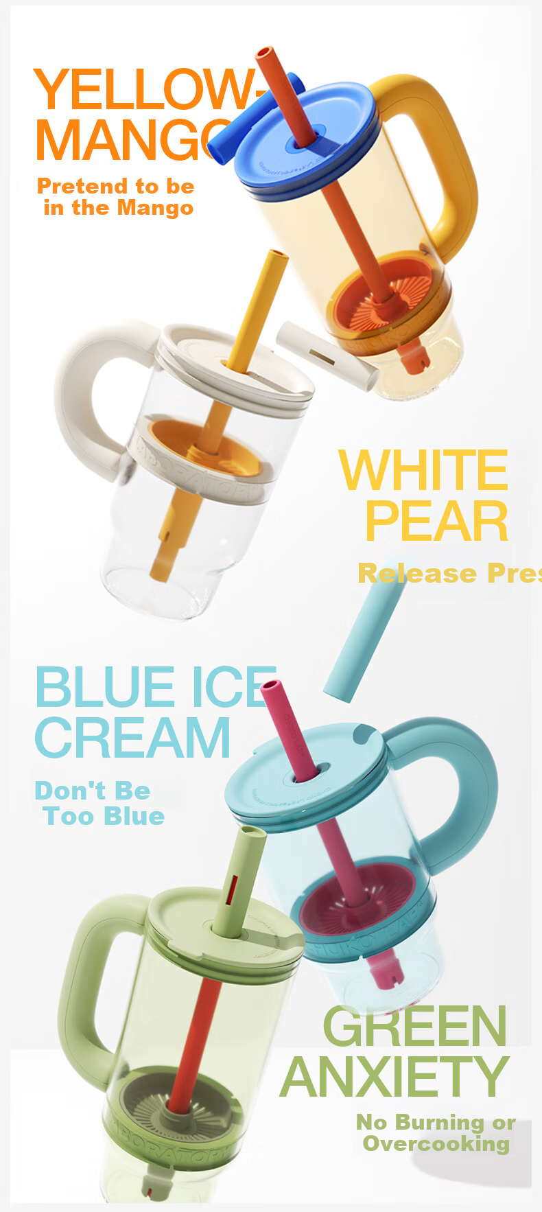 Chakolab Giant Tea Separation Straw Cup for Women High-Value Large Capacity Tritan Daddy Cup Stress Relief 4