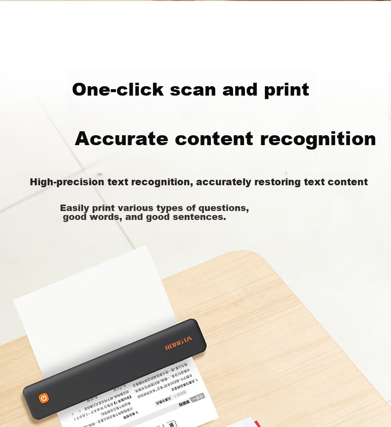 Rongda F11D Home Use Error Correction Printer Portable A4 Student Bluetooth Mobile Computer Inkless Thermal Learning Machine for Exam Paper Organization and Scanning 4