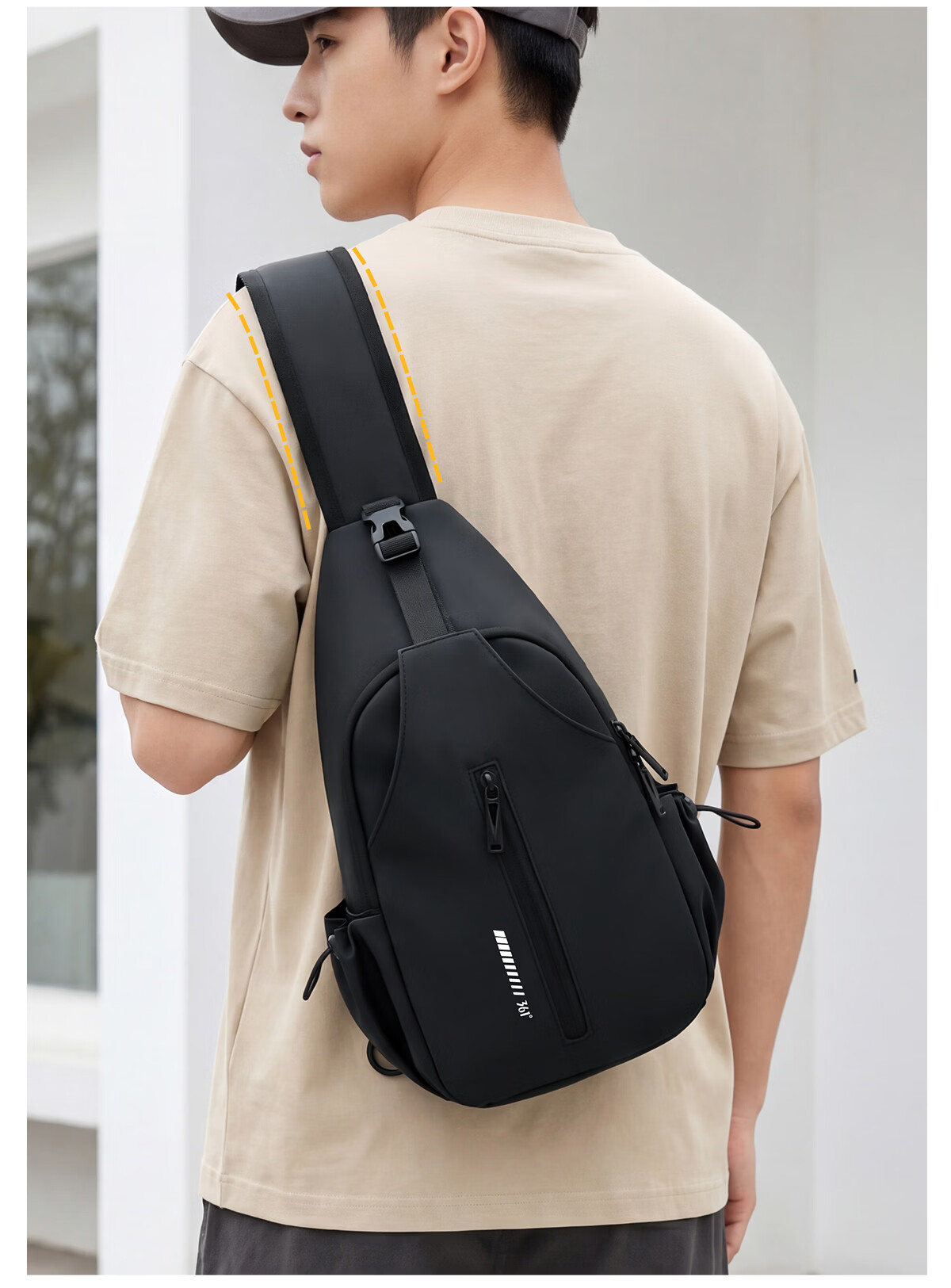361° Men's Crossbody Bag 2026 New Trendy High-End Shoulder Bag Waterproof Travel Commuter Sports Chest Bag Small Backpack 10