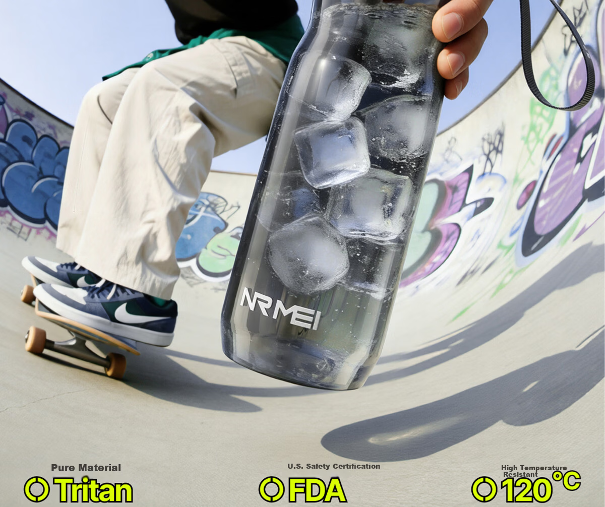 ERM Sports Water Bottle Men's Large Capacity Plastic Cup Tritan Material High Temperature Resistant Military Training Water Bottle for Primary and Secondary School Students 3