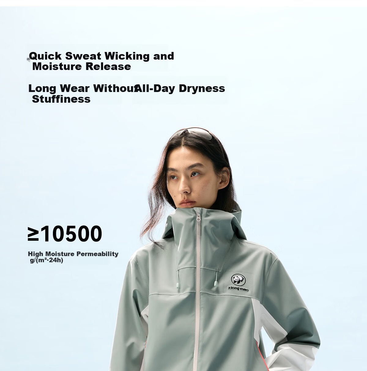 Panda Windproof and Rainproof Jacket Unisex 2026 Spring Summer Heavy Rain Waterproof Durable Outdoor Hiking Mountaineering Coat B076 7