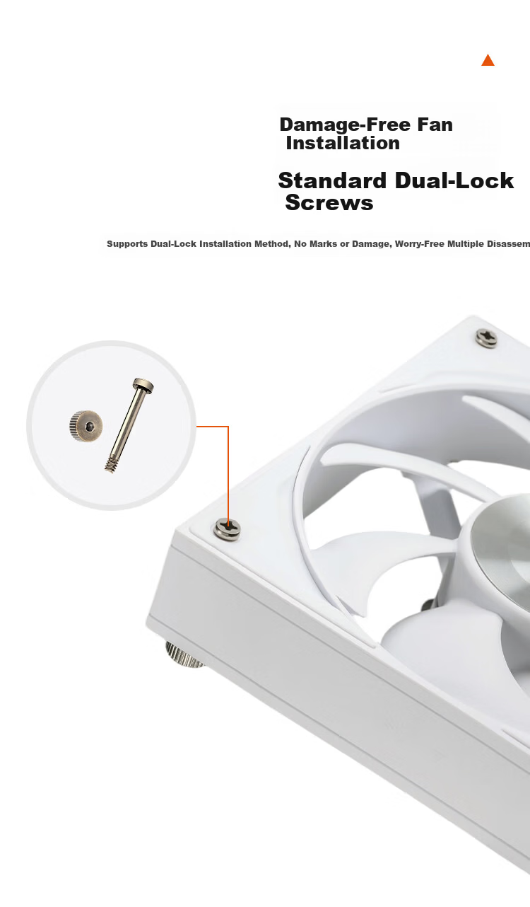 PCCOOLER Curved Blade F5T120 White 12cm Case Fan (PWM Daisy Chain/Double Ball Bearings/Includes 4 Locking Screws) 9