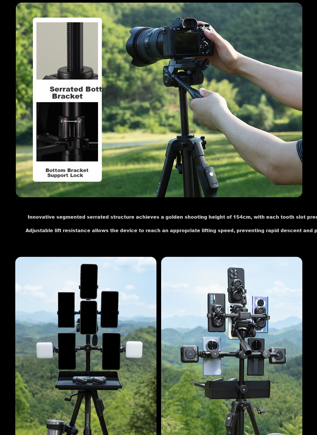 YUNTENG 860 Professional Tripod with Spiked Feet, Hydraulic Head for DSLR, Mirrorless Camera, Camcorder, Smartphone, Vlog Video Shooting, Live Streaming, Outdoor Travel Photography Stand 39