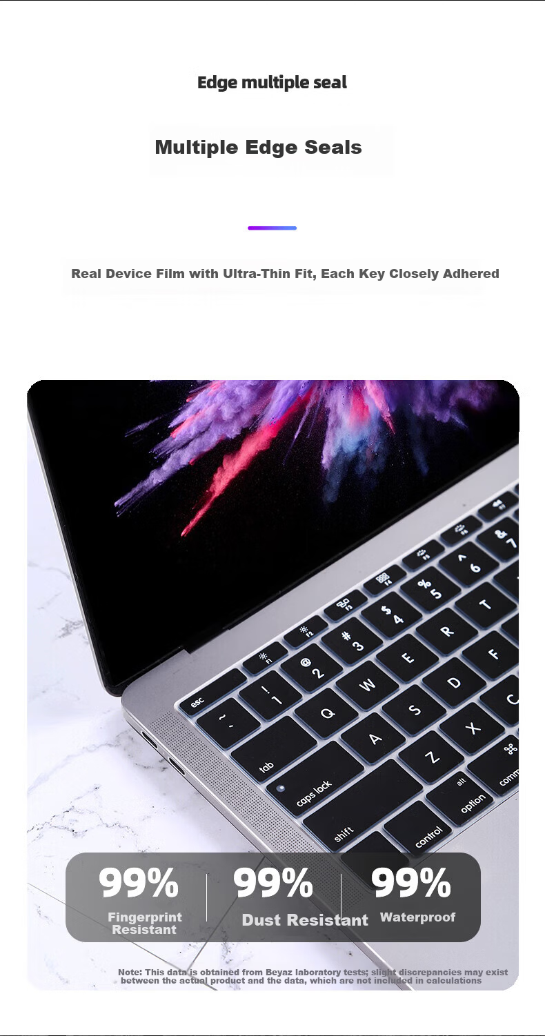 BIAZE Apple MacBook Air 11-inch Laptop Keyboard Cover Black Silicone Invisible Protective Film Waterproof Dustproof (A1370 A1465) B87-Black 5