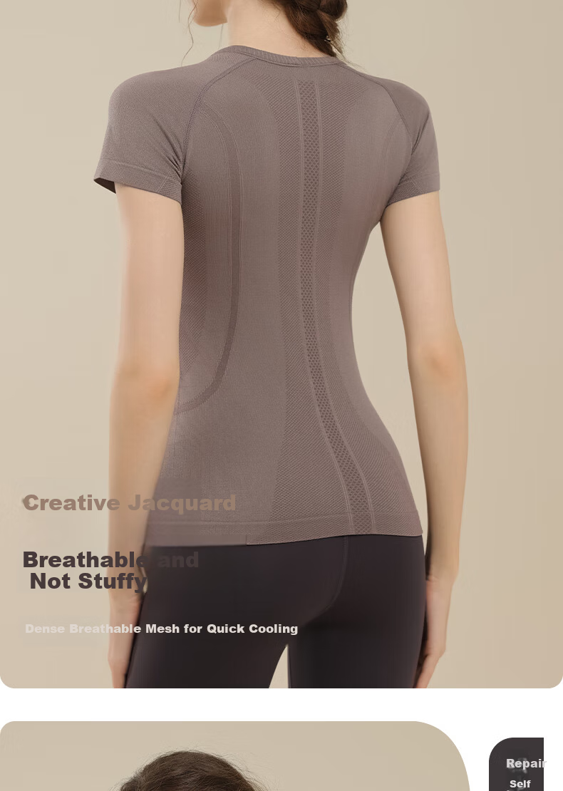 XUEXIMAN Women's Slim Fit Yoga Sports Short Sleeve Quick-Dry T-Shirt Summer Running Pilates Fitness Training Top 5