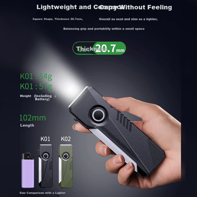 Cavalry High-Power Multifunctional Portable Flashlight Laser UV Long Battery Life Side Light EDC Slim Lightweight Magnetic Work Light