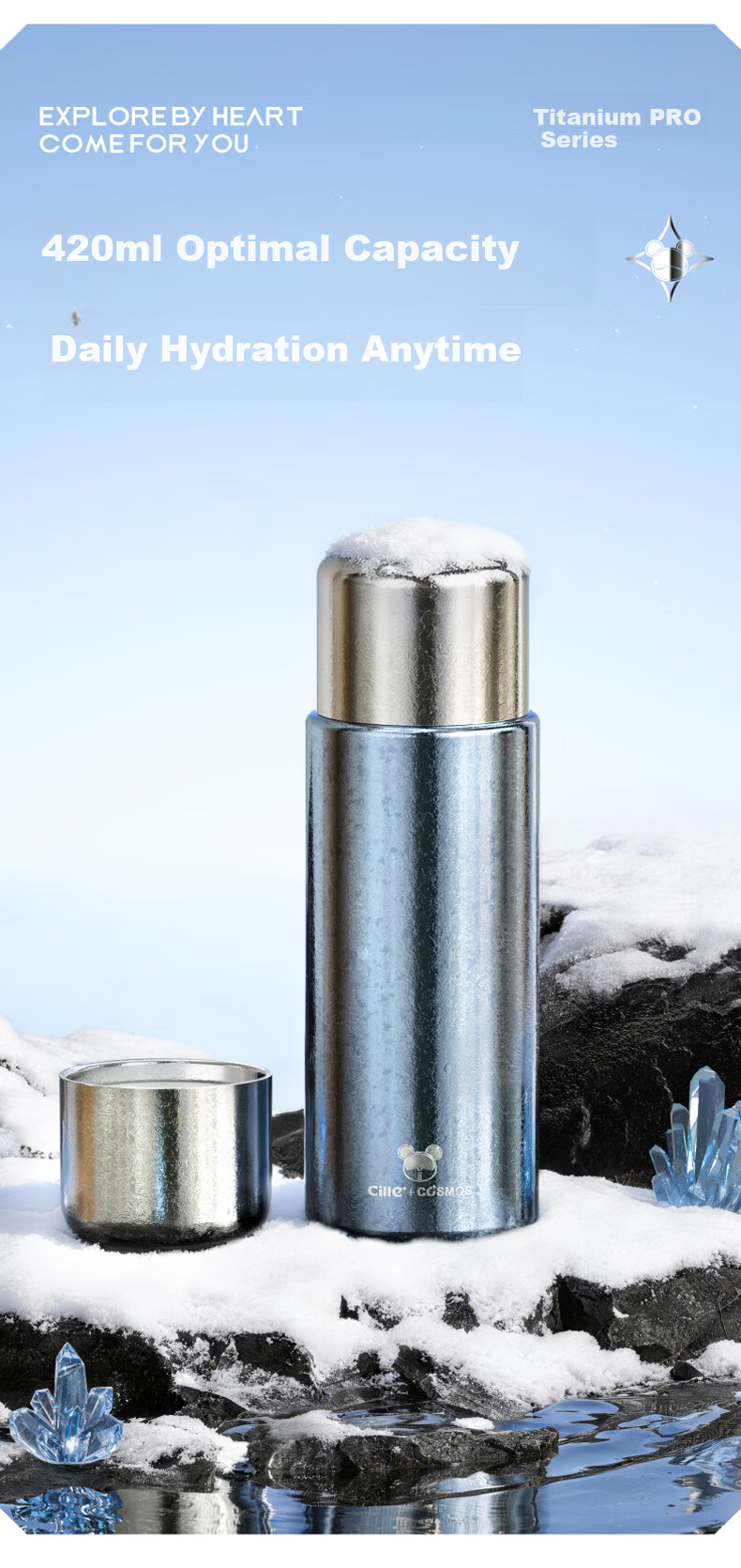 Cille Pure Titanium Insulated High-End Tea Infuser Cup Separation Health Tea Brewing Water Cup Business Office Luxury Gift Titanium Cup 14