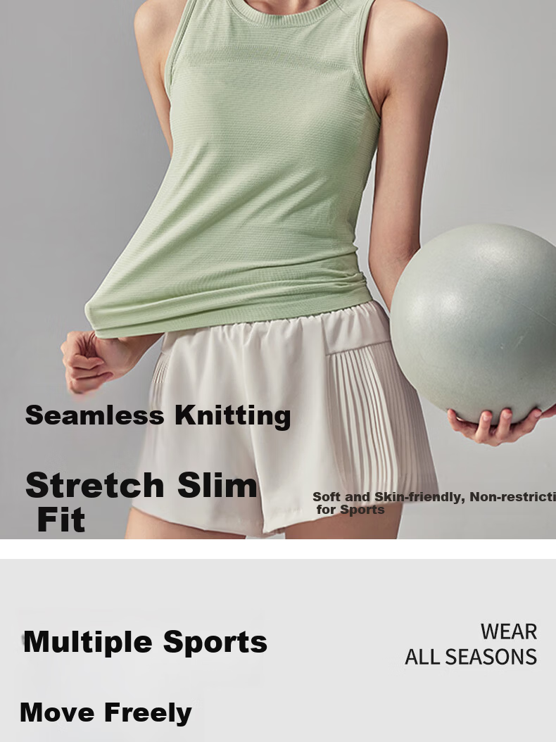 Women's Free Style Sports Vest Summer New Quick-Dry Sleeveless Yoga T-Shirt Pilates Outdoor Running Fitness Cover-Up 7