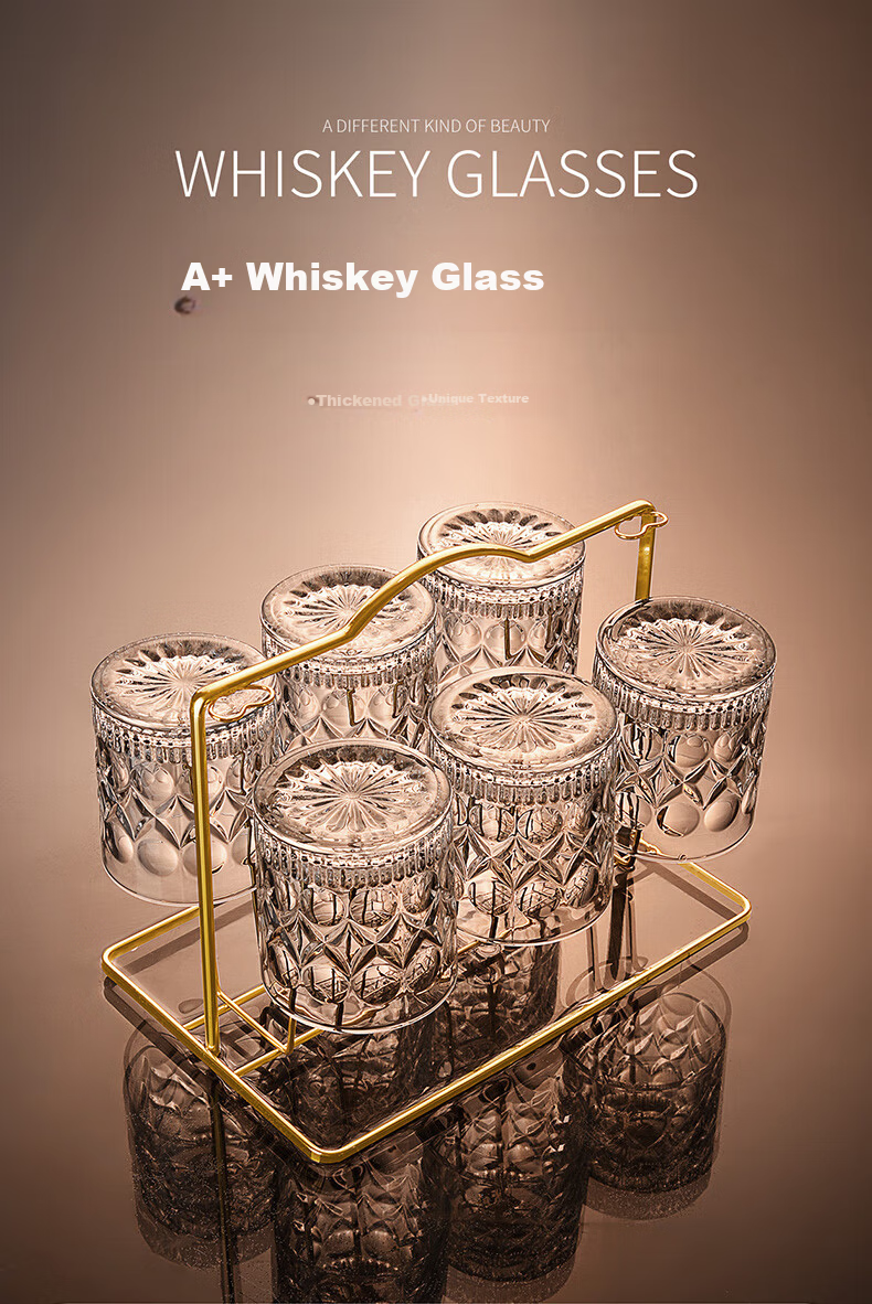 FANKAQI Luxury High-End Home Crystal Whiskey Glass Set High-Value Gift for Housewarming and Birthday 1