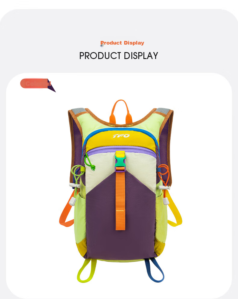 TFO 6th Generation Kids Outdoor Backpack Lightweight Travel School Bag Double Shoulder A9202515 Colorful 10L 6