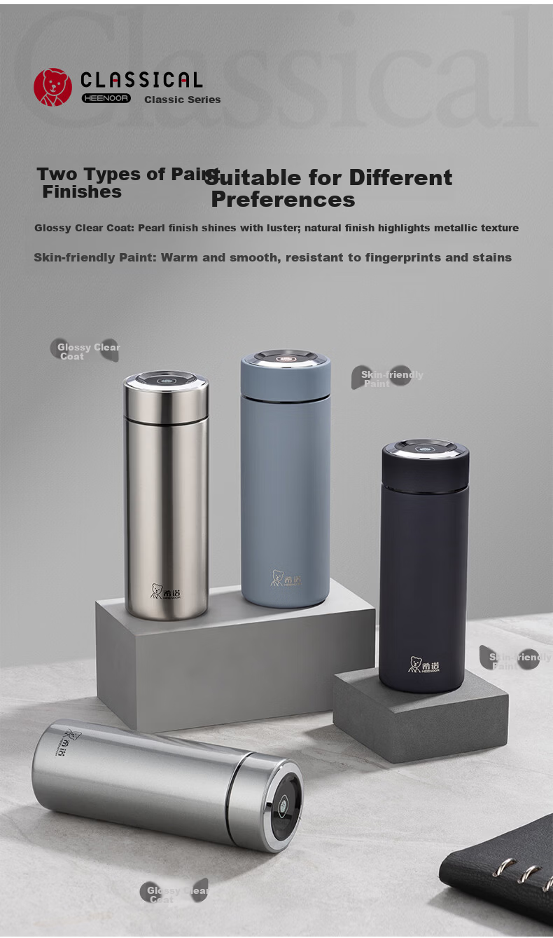 Heenoor Insulated Tumbler 316L Stainless Steel Water Bottle Men's Premium Business Car Tea Cup XN-CB001C Dark Blue 410mL 8
