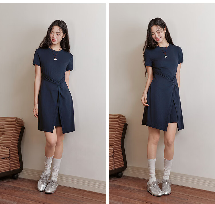 Semir Women's Summer Dress Round Neck Twist Waist Cooling Casual Design Short Skirt 2026 109326114036 12