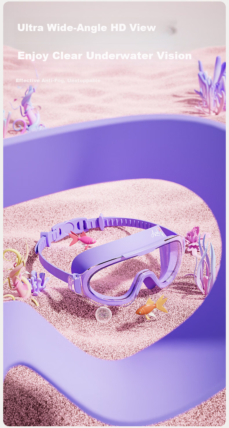 Disney Kids Swimming Goggles HD Waterproof Anti-Fog Professional Baby Protective Goggles D66600S Pink Strawberry Bear 3
