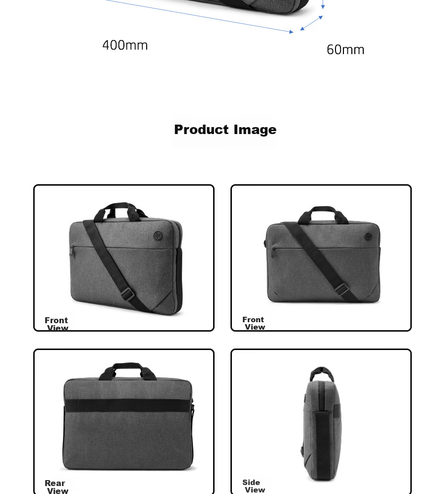 HP 15.6-inch Laptop Shoulder Bag Fashionable High-Value Business Lightweight Carrying Bag Compatible with Zhan 66/Shadow Elf Gray Student Office Universal 8