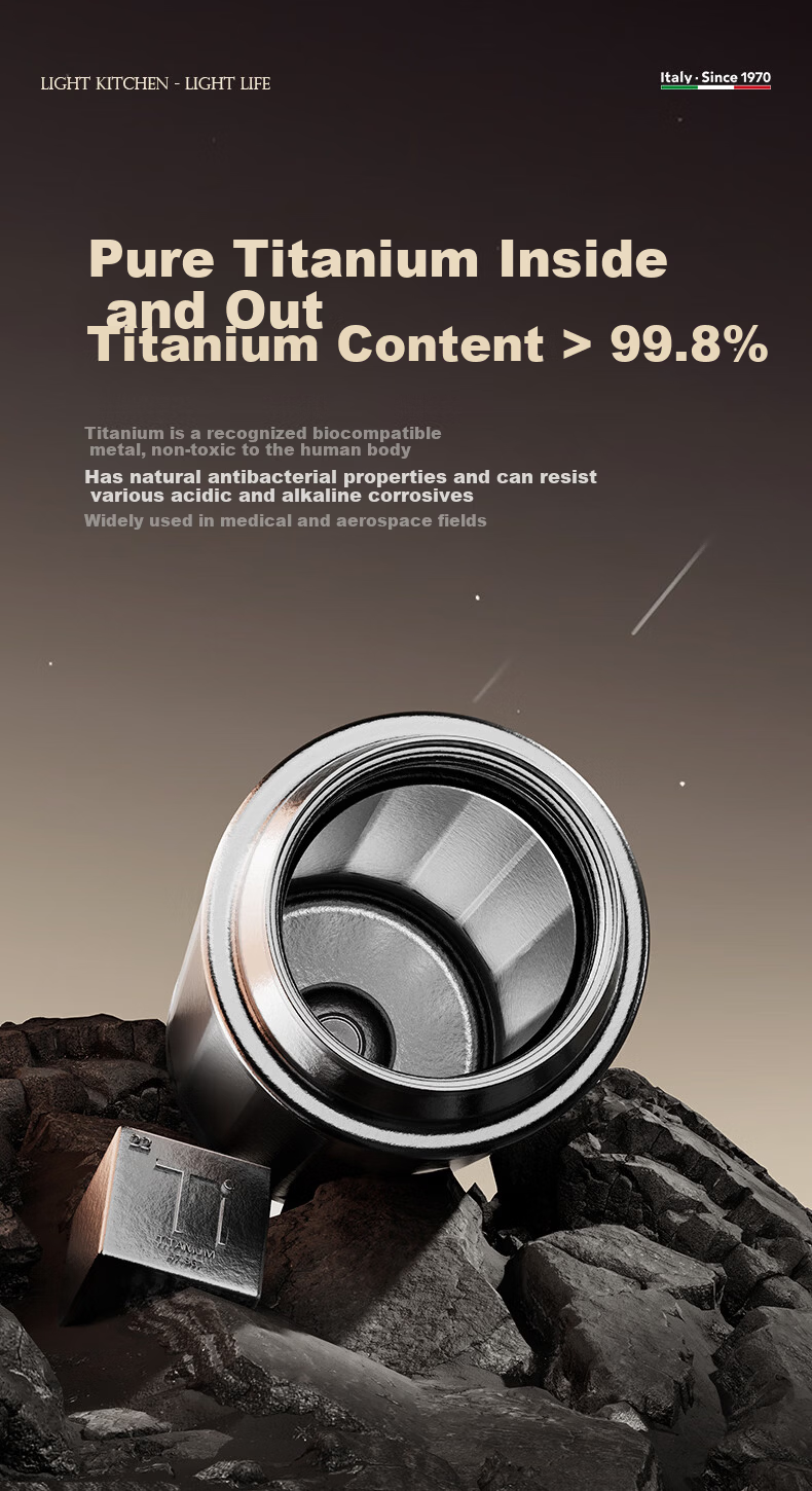 Alluflon Pure Titanium Insulated Tea Infuser Cup High-End Tea Steeping Cup Tea Water Separation Health Preservation Gift Titanium Cup Ice Flower Silver 3