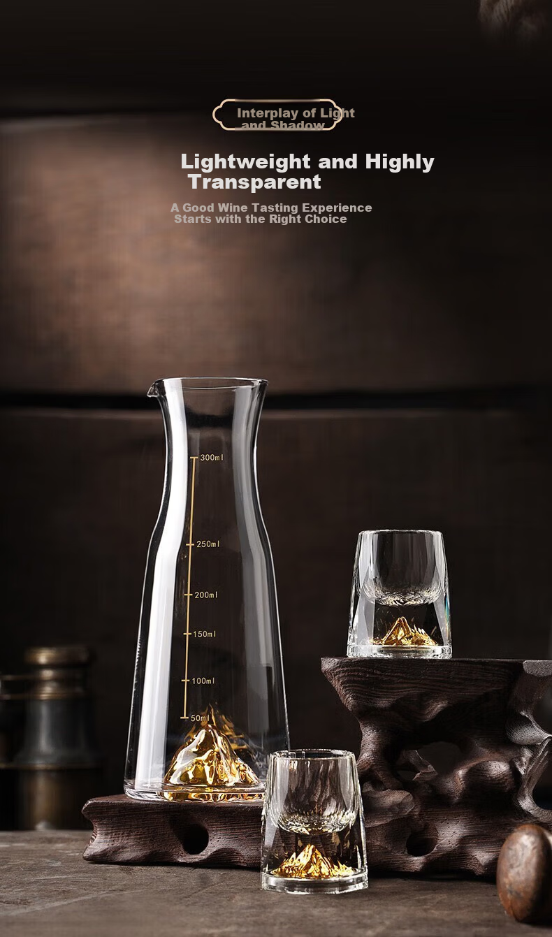 Vankachi Luxury Crystal Glass Baijiu Decanter Set 1 Pot 6 Cups Business Gift Birthday Housewarming Present 2
