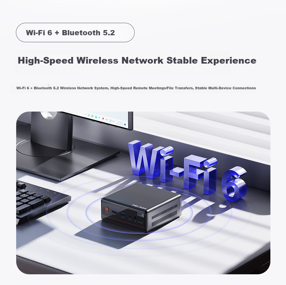 PELADN Mini PC High-Performance Gaming and Office OpenClaw Mini Desktop Computer (R5 7640HS 16GB 512GB SSD) 8