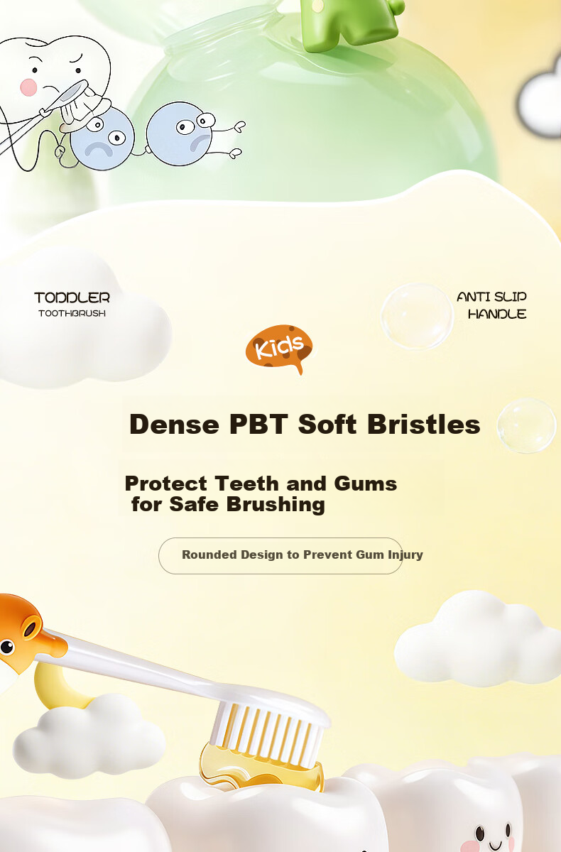 Korean Herbal Five-Grain Velvet Soft Bristle Children's Toothbrush for Ages 3-6-12, Anti-Cavity, Tooth Strengthening, Fresh Breath, Top Ten Famous Brands 6