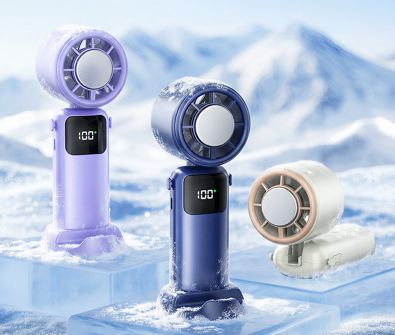 Suoying Semiconductor Cooling Handheld Fan Small Desktop Dormitory Neck Hanging Bed Silent Cooling USB Rechargeable Long Battery Life Outdoor Portable Turbo Boost 42
