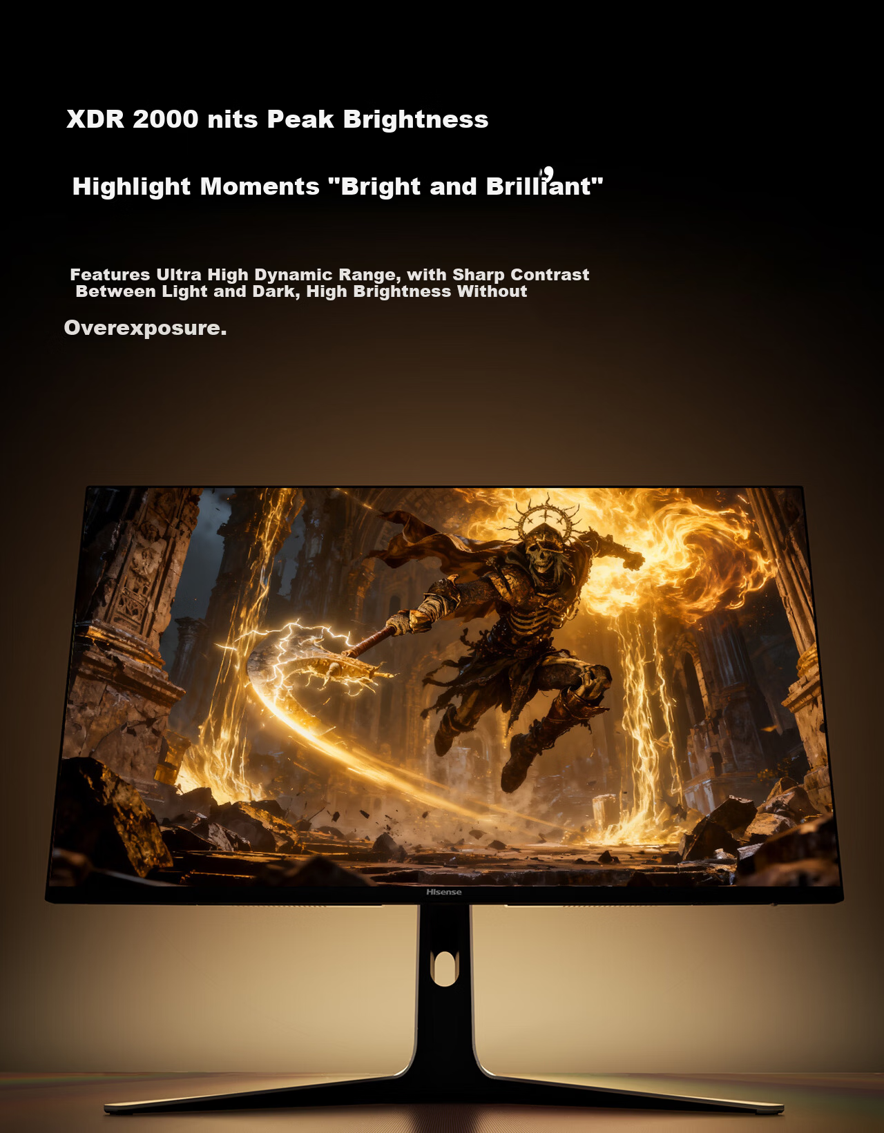 Hisense GX 31.5-inch 3A Original Picture Obsidian Screen 2304-Zone Glass-Based MiniLED XDR 2000nits 4K 160Hz Dual-Mode Gaming Monitor 32GX 15