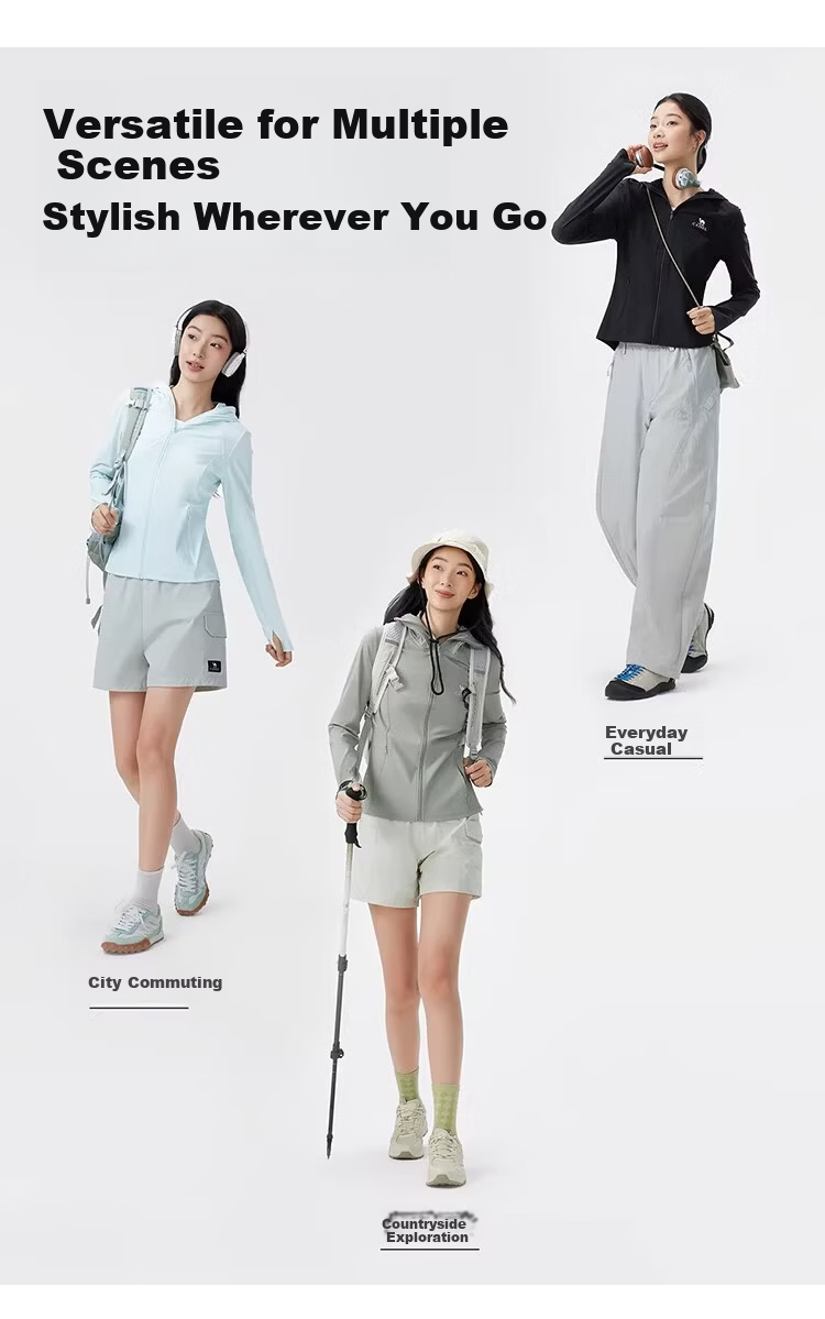 CAMEL Outdoor Original Yarn Sun Protection Jacket 2026 Spring Summer New Women's Ice Cool Breathable Silver Coated Brim Sun Protection Coat 1004 8