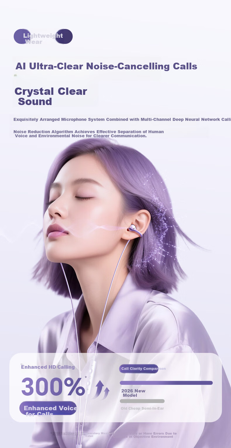 KOVOL Berlin Sound Wired Computer Earphones Clip-On Semi-In-Ear Type-C Sports Running Gaming Headset with Microphone Noise-Isolating 6