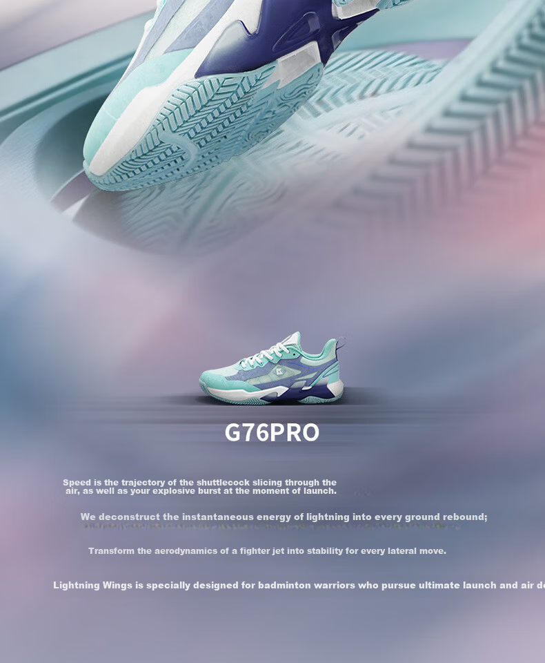 KUMPOO Badminton Shoes Anti-Twist Non-Slip Shock Absorption Competition Sports Shoes G76PRO Dolphin Blue Size 35 2