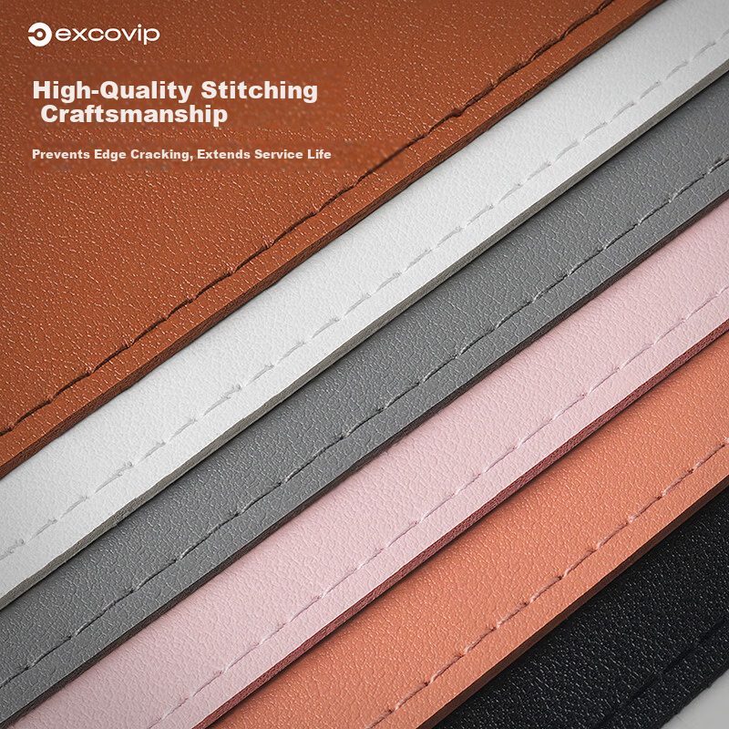 EXCO Vintage Orange Pink Leather Small Mouse Pad Portable Edge-Locked Waterproof Mini Mouse Mat Compact Office Use Unisex 1055 3