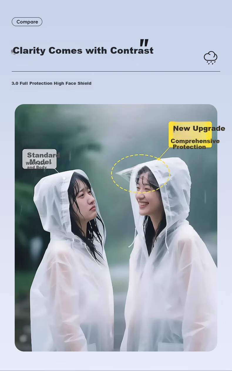 40,000 KM Disposable Raincoat Portable Outdoor Travel Mountaineering Adult Long Thickened Full-Body Waterproof Storm Rain Poncho 2