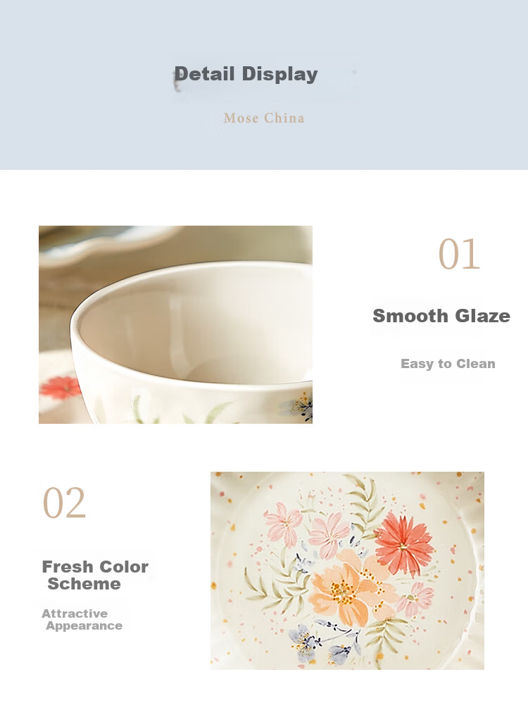 Ink Color High-Value 46-Piece Ceramic Bowl and Plate Set for Home, New Wedding Dinnerware, Housewarming Tableware 16