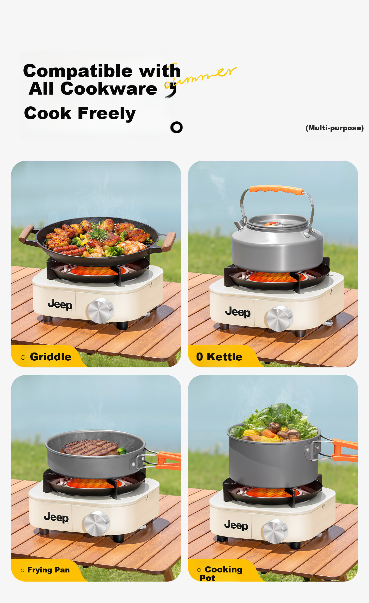 JEEP Infrared Split Cassette Stove Outdoor Portable Camping Cooking Equipment Gas Stove New Cookware Black 12