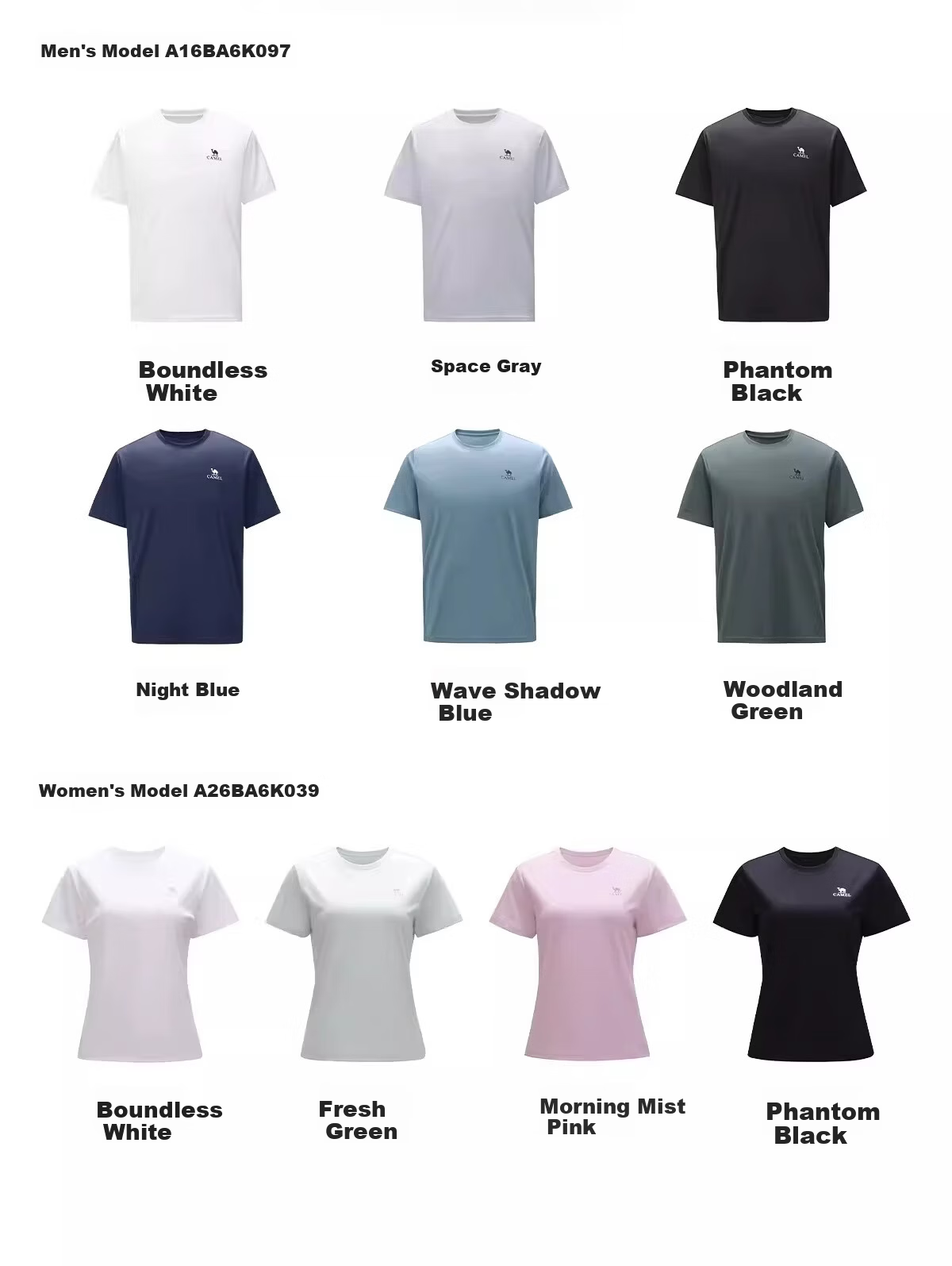 CAMEL Outdoor Quick-Dry T-Shirt Women 2026 Spring Summer New Short Sleeve Breathable Sweat-Absorbing Refreshing Hiking Sports Shirt Men K039 14