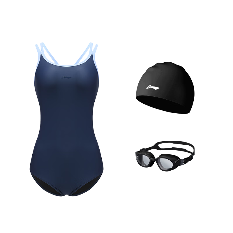 LI-NING Women's Premium 2026 New One-Piece Triangle Racing Swimsuit Adult JD Self-Operated Next-Day Delivery