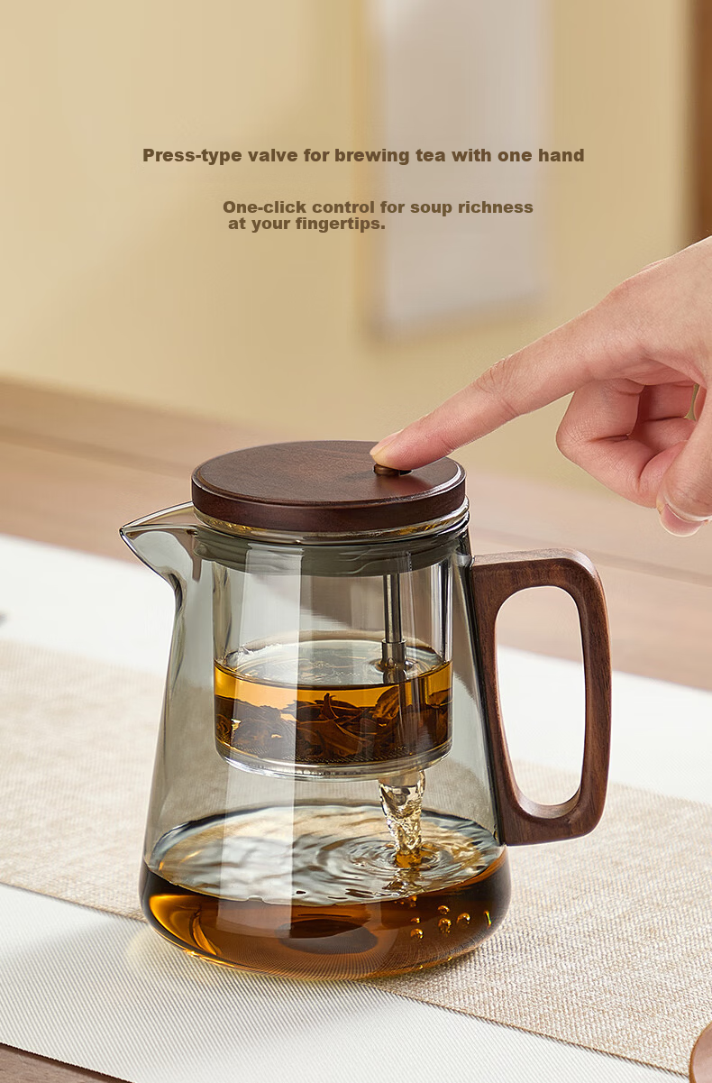 Mingguang Lazy Tea Set Glass Teapot Tea Water Separation Tea Cup Glass Brewing Pot Office Kung Fu Tea Set Home Use 2