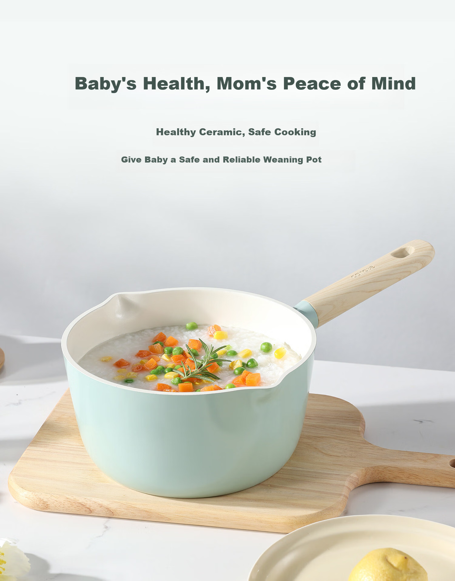 Carrot Non-Stick Milk Pot Baby Food Pot 0 Fluoride Non-Stick Milk Pan Instant Noodle Pot Gas and Induction Cooker Compatible 20cm 3