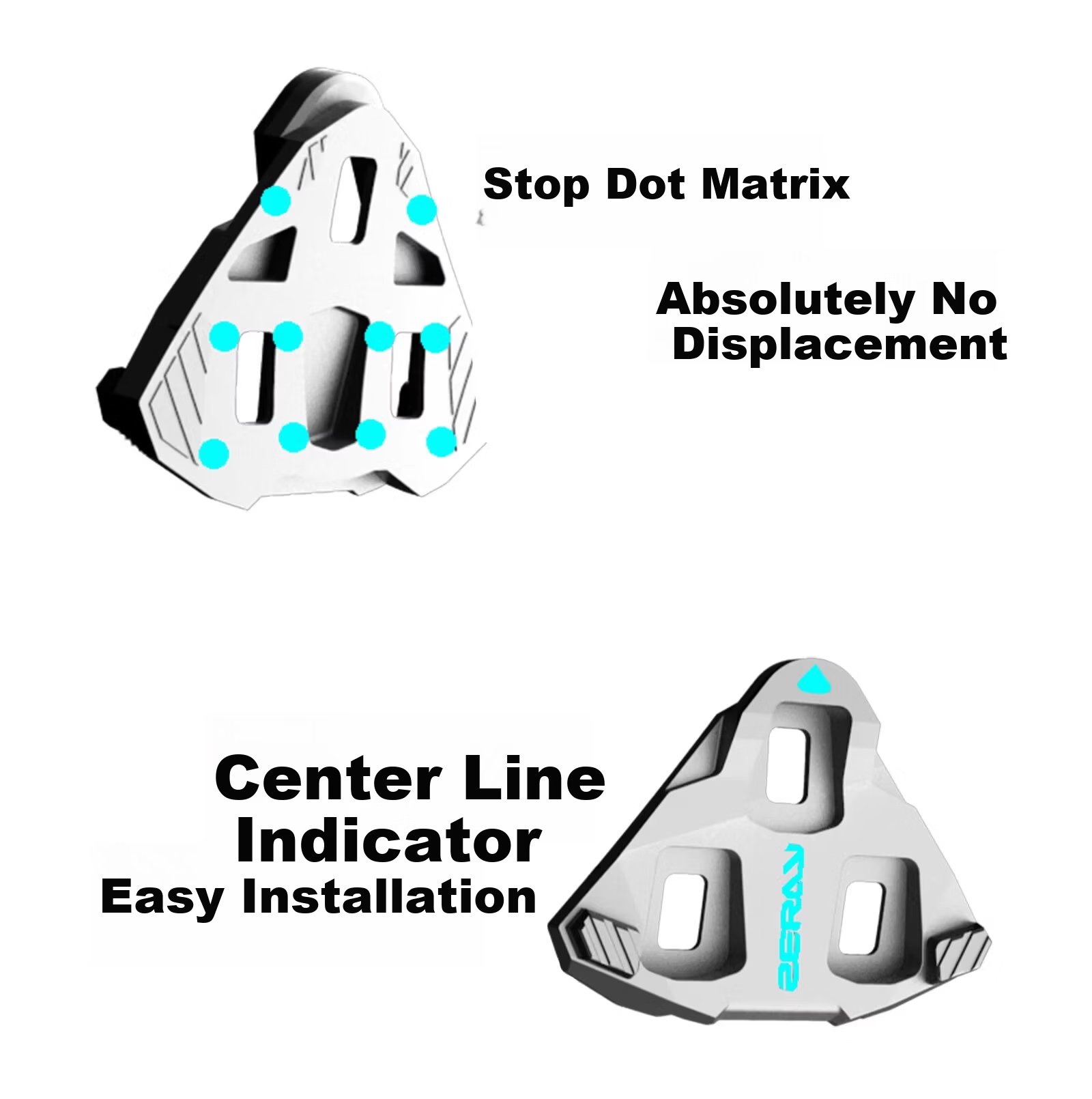 HEPINGJIANGENBO HuB Road Bike Clipless Pedals Diamond Lock Plates 0-Degree Floating Anti-Slip Screw Washers Standard Set 7