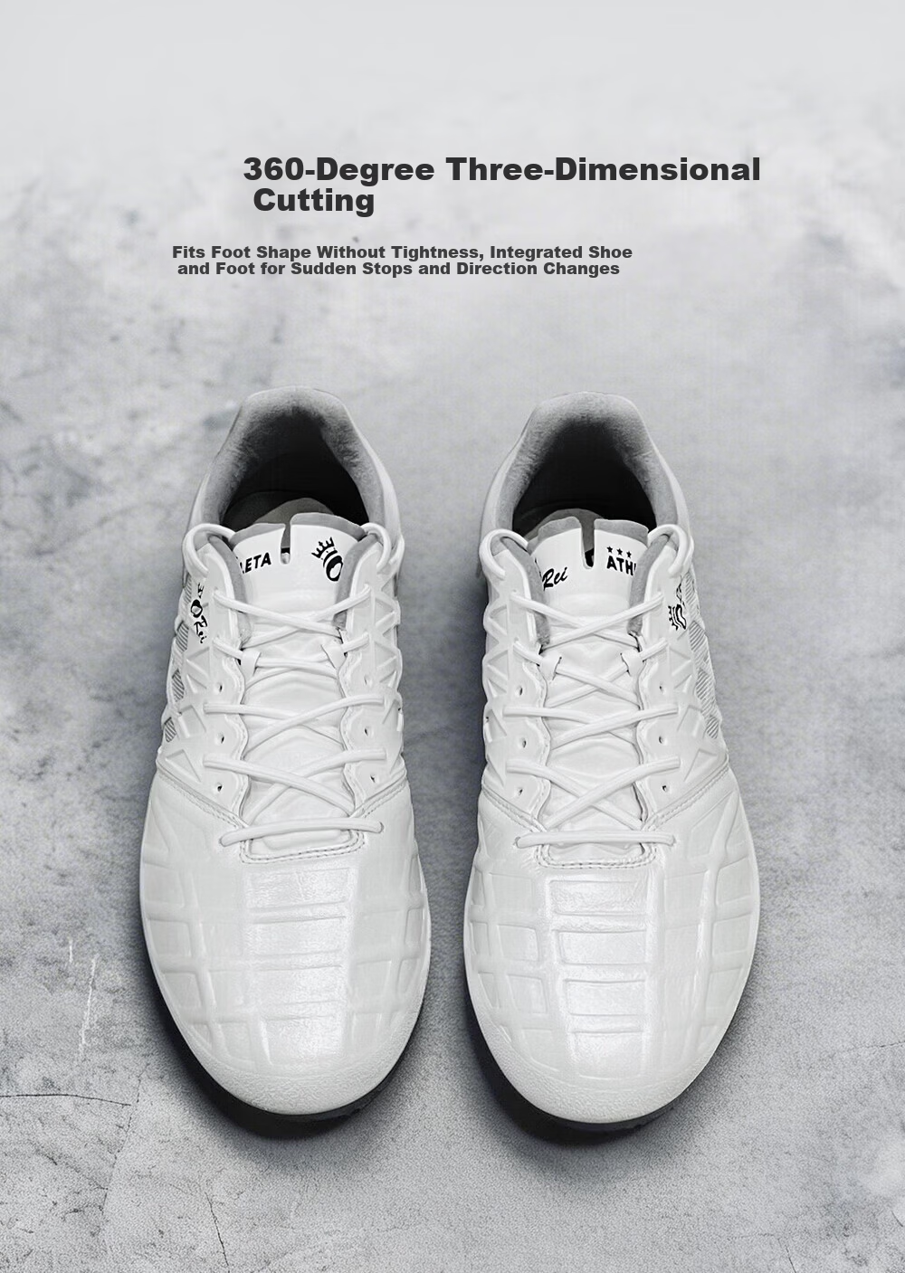 ATHLETA Kangaroo Leather Soccer Shoes MG Short Stud Artificial Grass Mid-High-End Competition Training Men's Cleats 10