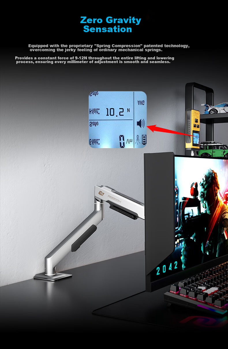 MS Monitor Arm Mechanical Arm Computer Screen Stand Gaming OLED Screen Dedicated Arm Compatible with 34-inch Curved Screen Haidiao X81 Max Night Black 9