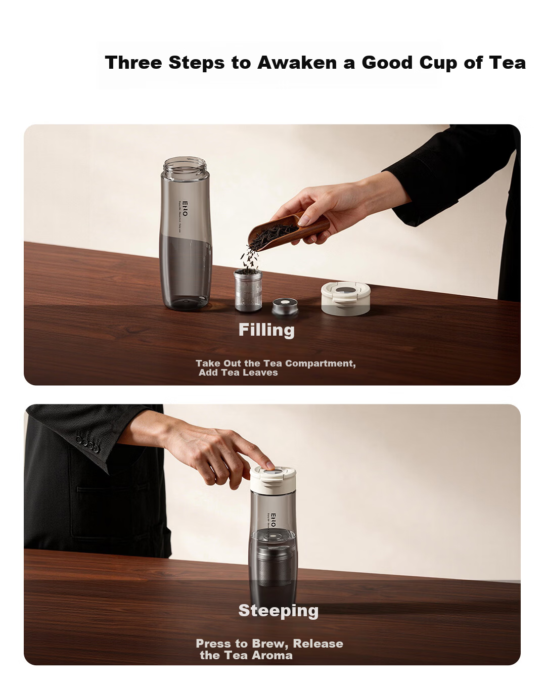 ENO Magnetic Infuser Tea Cup Tritan Sports Water Bottle Large Capacity High Temperature Resistant Portable Plastic Cup for Men 5