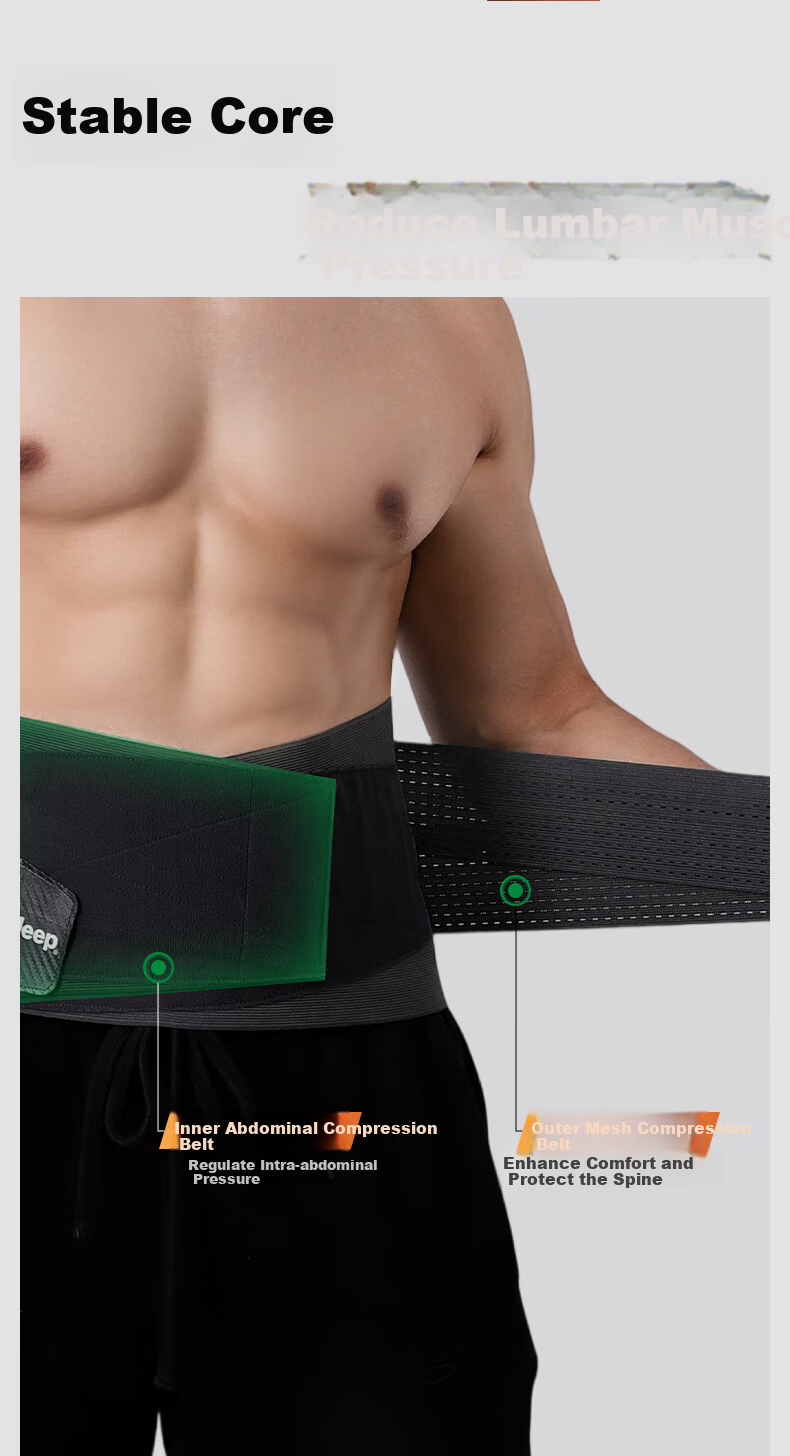 JEEP Lumbar Support Belt Sports Fitness Summer Herniated Disc Waist Muscle Lumbar Strain Squat Deadlift Running Basketball Waist Trainer 4