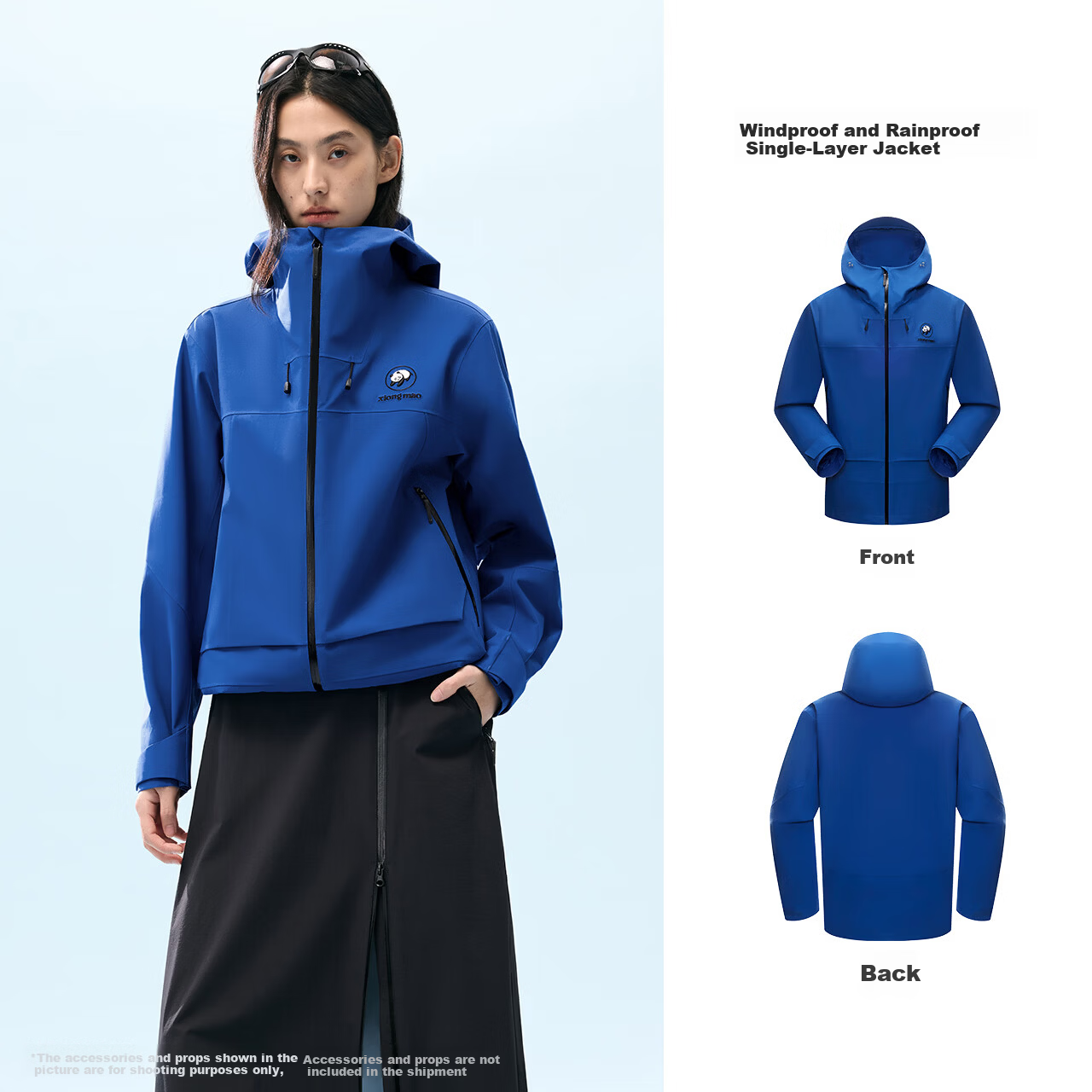 Panda Windproof and Rainproof Jacket Unisex 2026 Spring Summer Heavy Rain Waterproof Durable Outdoor Hiking Mountaineering Coat B076