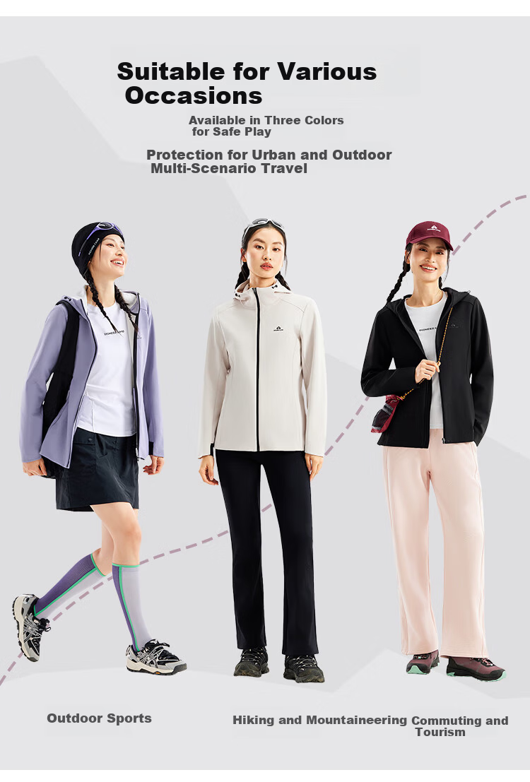 Toread Dolphin Women's Softshell Jacket Spring Autumn Outdoor Fleece Lined Warm Windproof Breathable Durable Hiking Hooded Coat 3