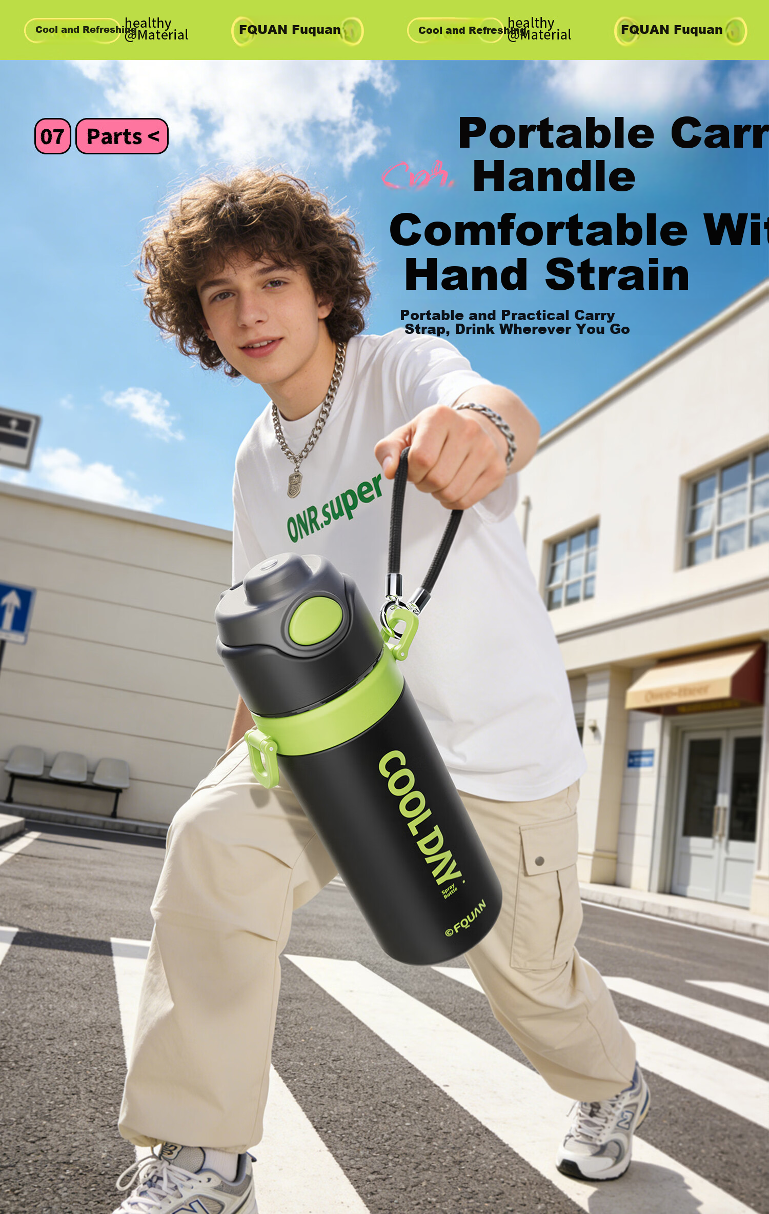Fuquan Spray Sports Insulated Water Bottle for Children and Students Summer 316L Large Capacity Water Bottle with Spray Function 6