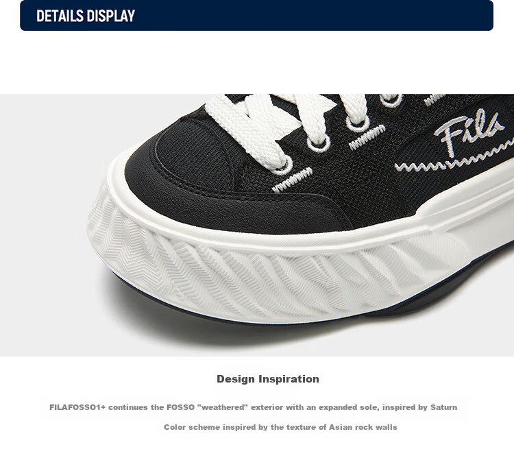 FILA Official Women's Shoes FOSSO 1+ Canvas Shoes 2026 Summer Rock Walking Shoes 1+ Fashion Casual Shoes 31