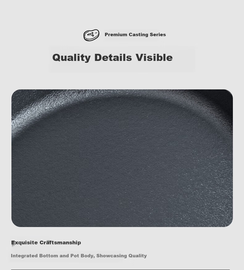 Lao Yiren Cast Iron Skillet Non-Stick Thickened Raw Iron Pan Pancake Pan Steak Pan for Gas Stove and Induction Cooker 8