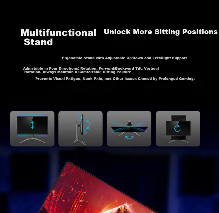 AOC Agon 27-inch 2K 260Hz Fast LCD 1ms GTG 10-bit HDR400 Rotatable Adjustable Stand Gaming Monitor AG275QZE 7