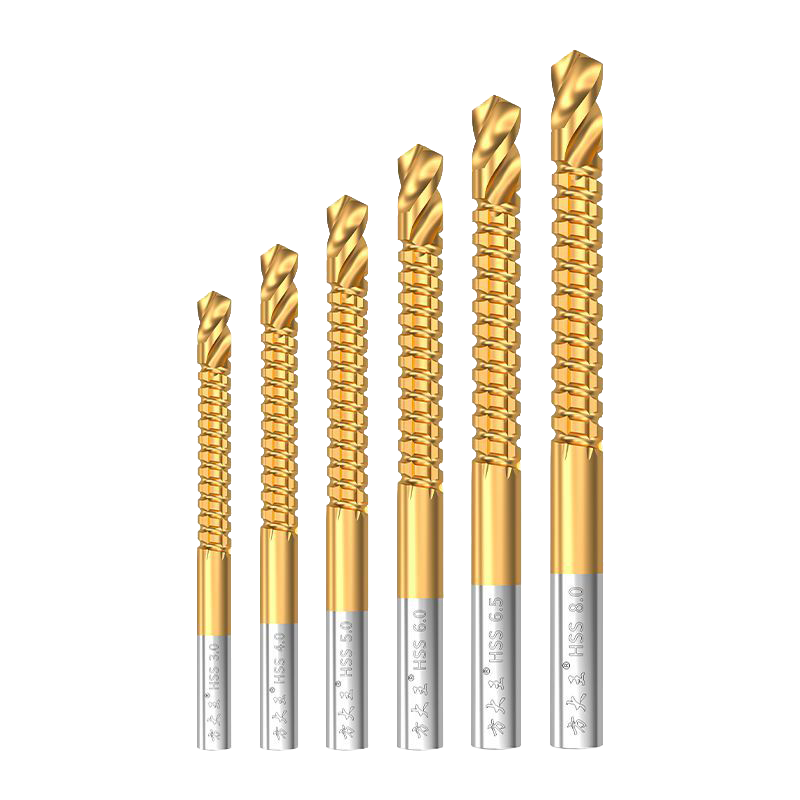 Fang Da Wang Serrated Twist Drill Bit Precision Ground Sharp Teeth Cutting More Efficient [3-8mm] 6-Piece Set