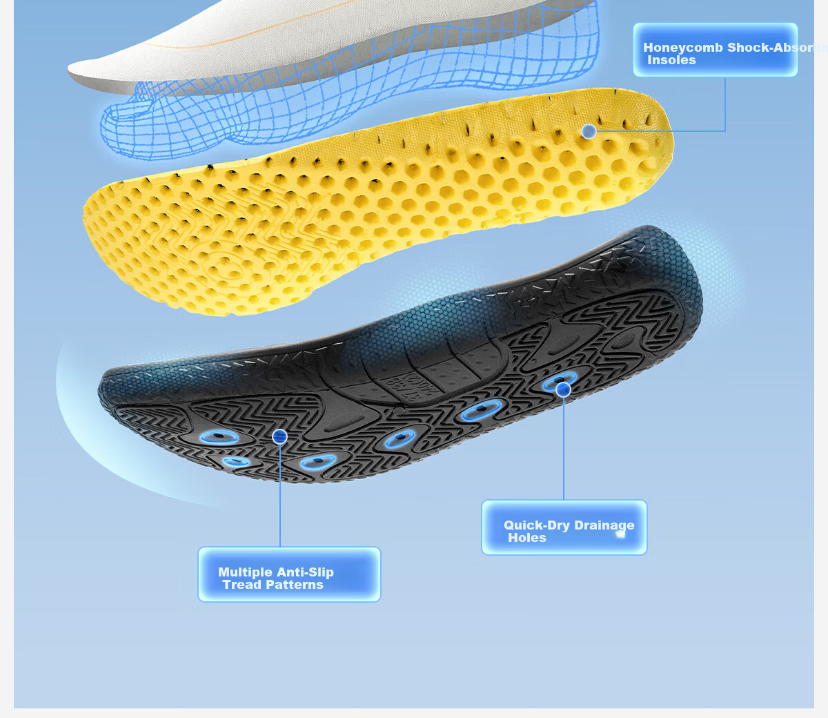 361° Men's Beach Shoes Swimming Shoes Outdoor Creek Shoes Non-Slip Anti-Puncture Adult Barefoot Skin-Friendly Diving Water Shoes 3