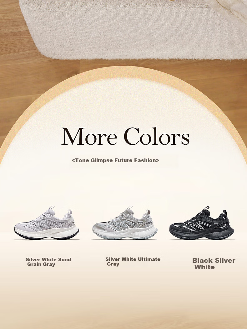 CAMEL Women's Thick-Soled Retro Casual Dad Sneakers K25C09L7047 Black/Silver White Size 38 4