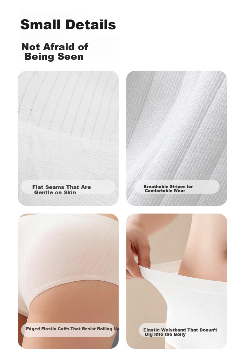 Nolansen Diapers Women's Daily Disposable Underwear 100% Cotton Crotch EO Sterilized Antibacterial 7A Underwear - 7 Pieces XL 10